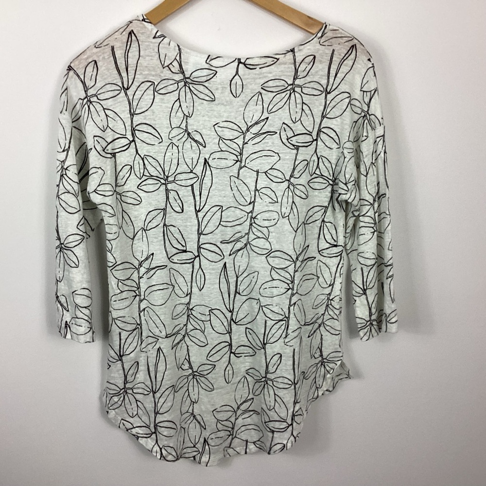 Cynthia Rowley Linen Top With Leaves Size Medium - Picture 4 of 6